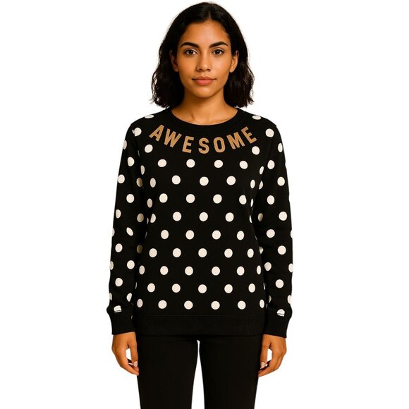Awesome Sweater Rue21 Sweatshirt Shirt Top Polka Dots Women's Small WOMAN'S - Picture 1 of 11